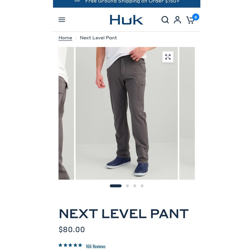 Huk Men's Next Level Fishing Hiking Pants overcast grey XXL EUC